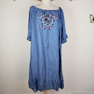 Dreams Co  off the shoulder  chambray dress